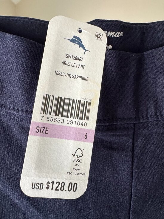 Tommy Bahama Pants - NWT Tommy Bahama IslandZone Arielle Women's Dark Navy Sapphire Size 6 Pants